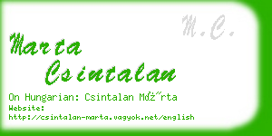 marta csintalan business card